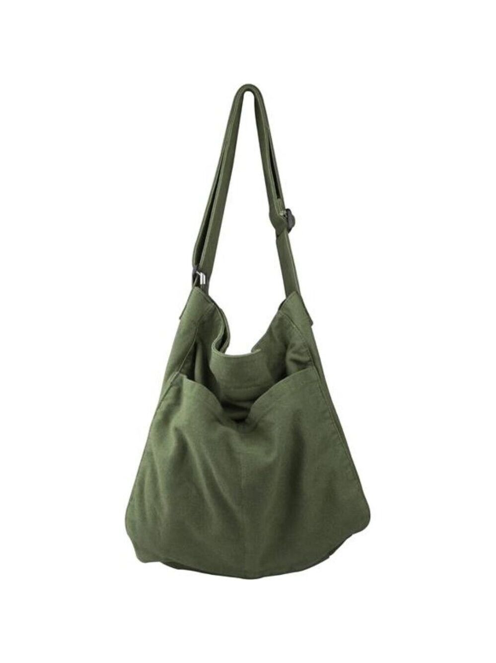 Canvas Hobo Tote Bag Crossbody Shoulder Bag Multi Pocket Travel Work Bag Women M
